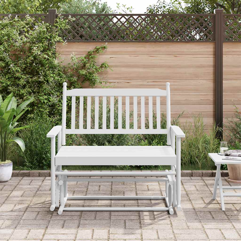 Gyngebenk hvit 118x70x104,5 cm heltre poppel