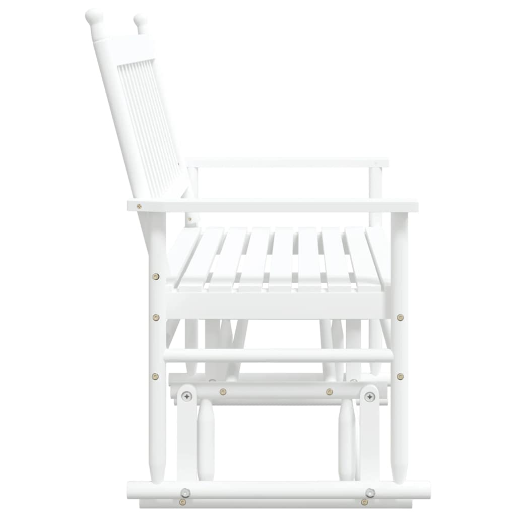 Gyngebenk hvit 118x70x104,5 cm heltre poppel