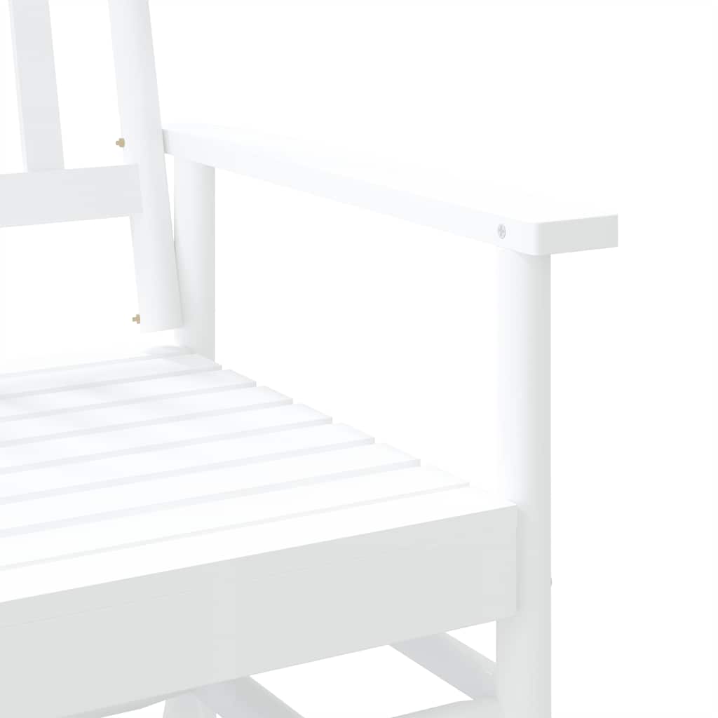 Gyngebenk hvit 118x70x104,5 cm heltre poppel