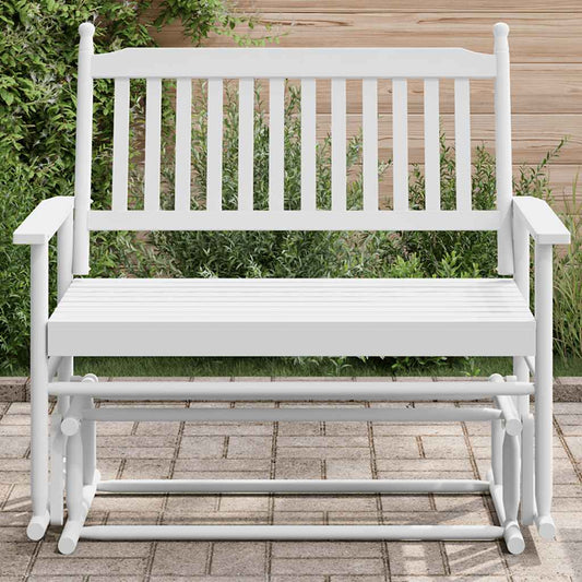 Gyngebenk hvit 118x70x104,5 cm heltre poppel
