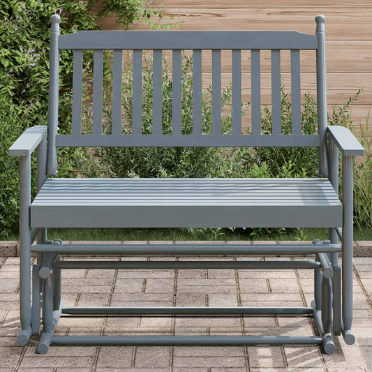 Gyngebenk grå 118x70x104,5 cm heltre poppel