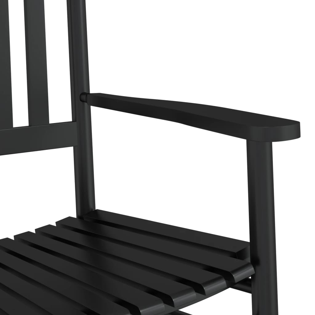 Gyngestoler 2stk med sammenleggbart bord svart heltre poppeltre