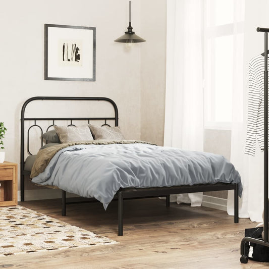 Sengeramme i metall med hodegavl svart 107x203 cm