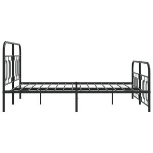 Sengeramme i metall med hode- og fotgavl svart 150x200 cm