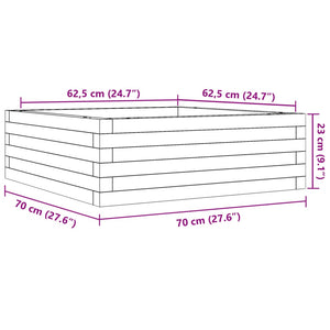 Plantekasse 70x70x23 cm impregnert furu