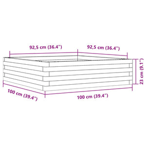 Hageplantekasse 100x100x23 cm impregnert furu