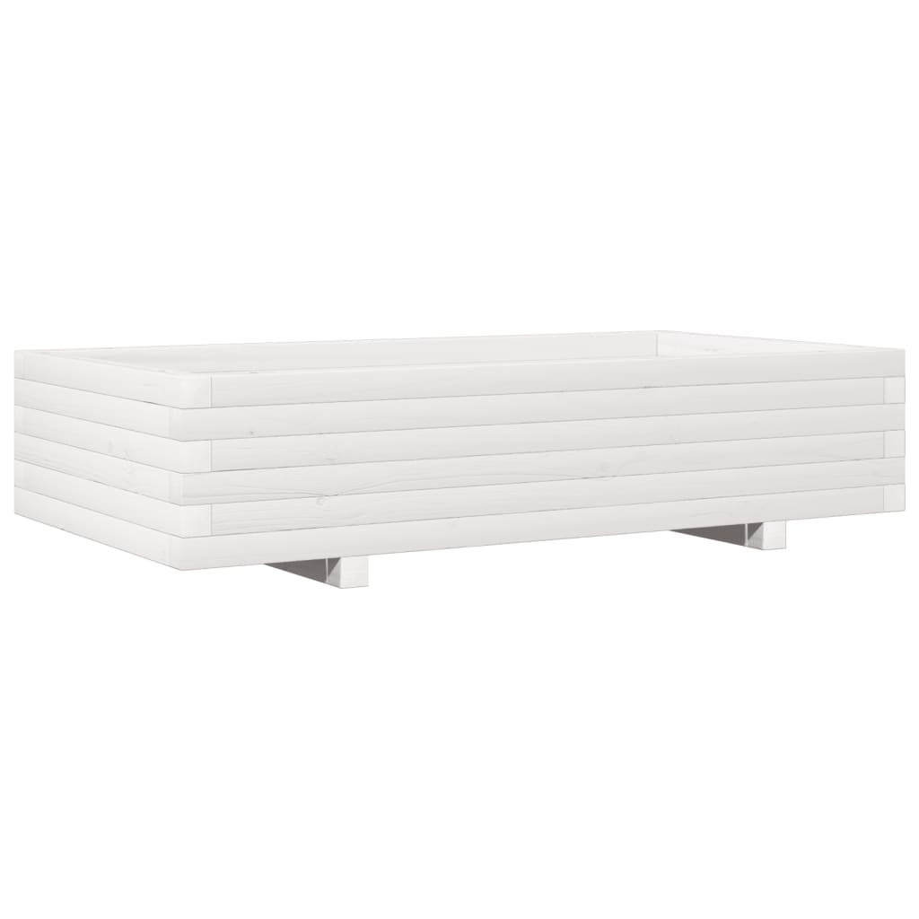Plantekasse hvit 110x60x26,5 cm heltre furu