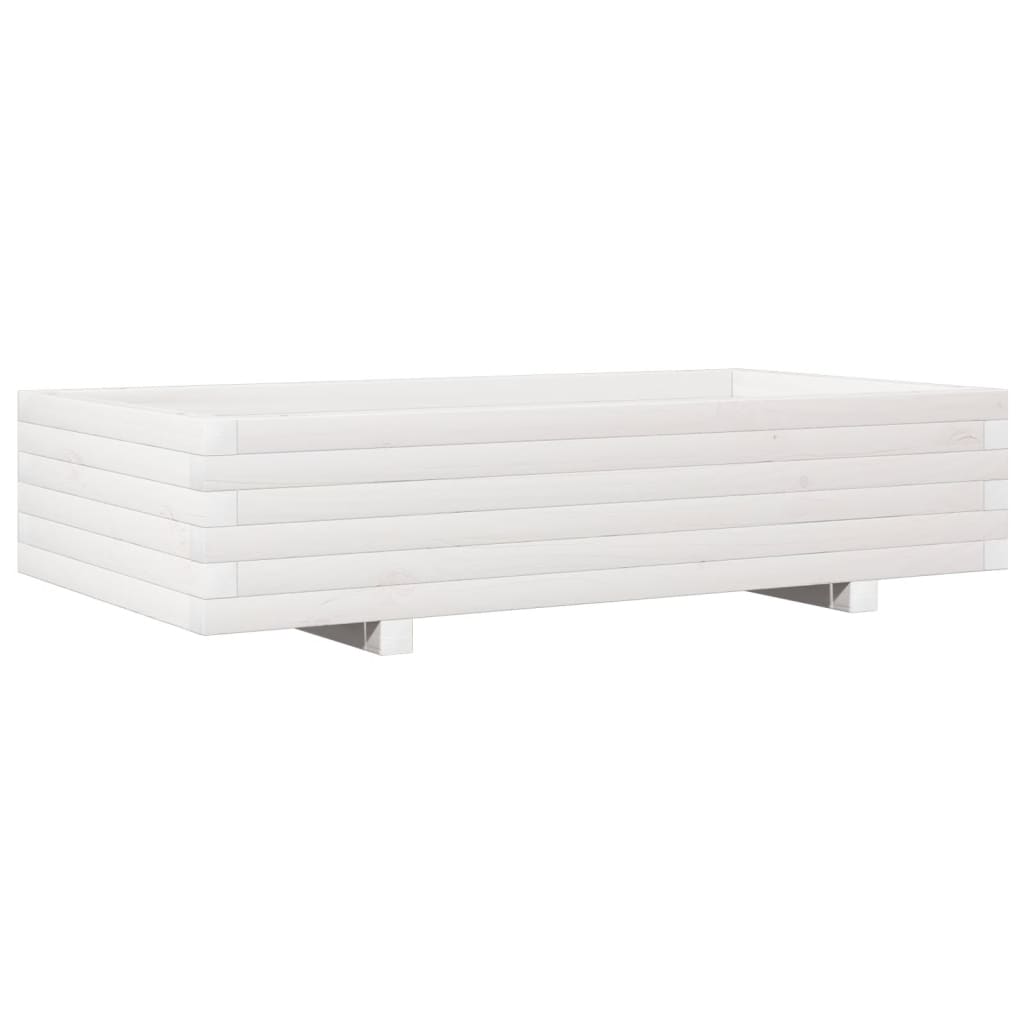 Plantekasse hvit 110x60x26,5 cm heltre furu