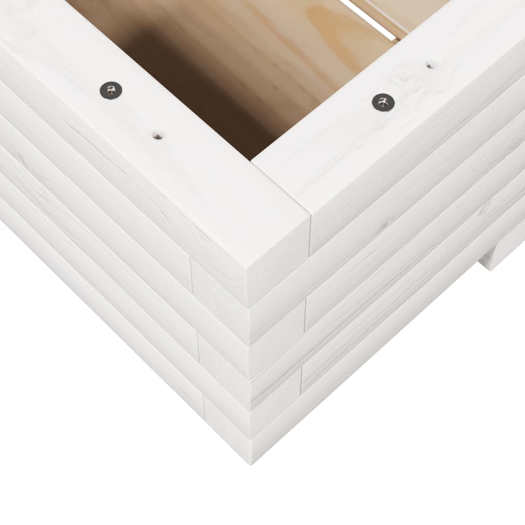Plantekasse hvit 110x60x26,5 cm heltre furu