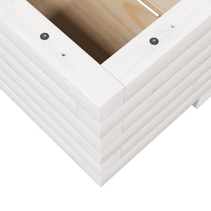Plantekasse hvit 110x60x26,5 cm heltre furu