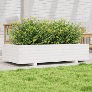 Plantekasse hvit 110x60x26,5 cm heltre furu