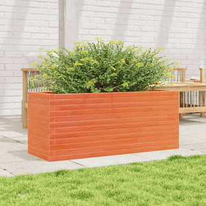 Plantekasse voksbrun 110x40x46 cm heltre furu