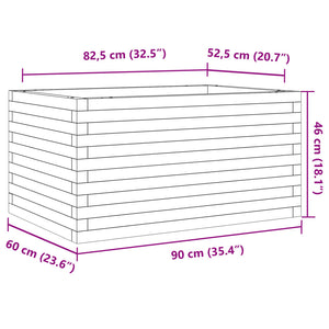 Hageplantekasse voksbrun 90x60x46 cm heltre furu