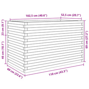 Plantekasse 110x60x68,5 cm heltre douglasgran