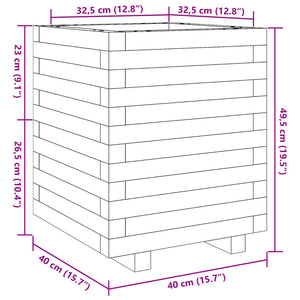 Plantekasse 40x40x49,5 cm heltre douglasgran