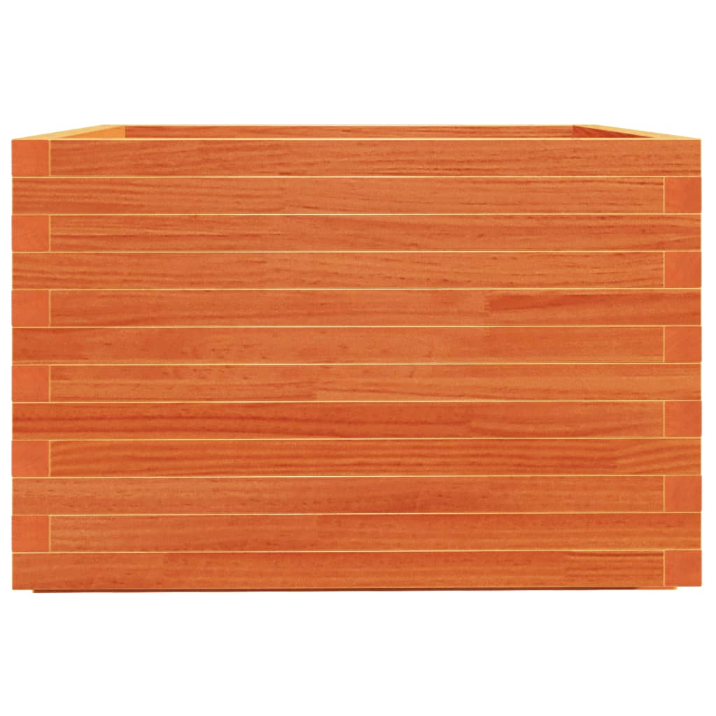 Plantekasse voksbrun 70x70x49,5 cm heltre furu