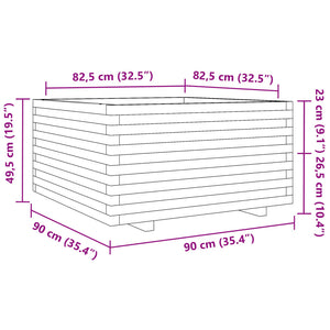 Plantekasse 90x90x49,5 cm heltre douglasgran