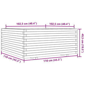 Plantekasse 110x110x49,5 cm heltre douglasgran