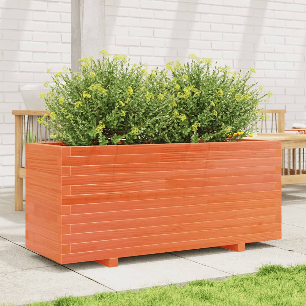 Planter box wax brown 110x40x49.5 cm solid pine wood
