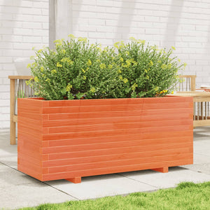 Planter box wax brown 110x40x49.5 cm solid pine wood