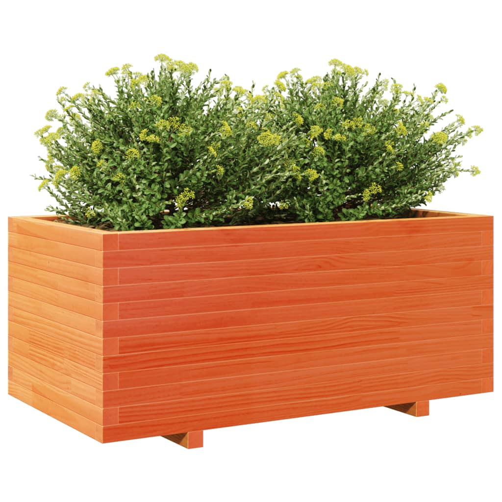 Planter box wax brown 110x60x49.5 cm solid pine wood