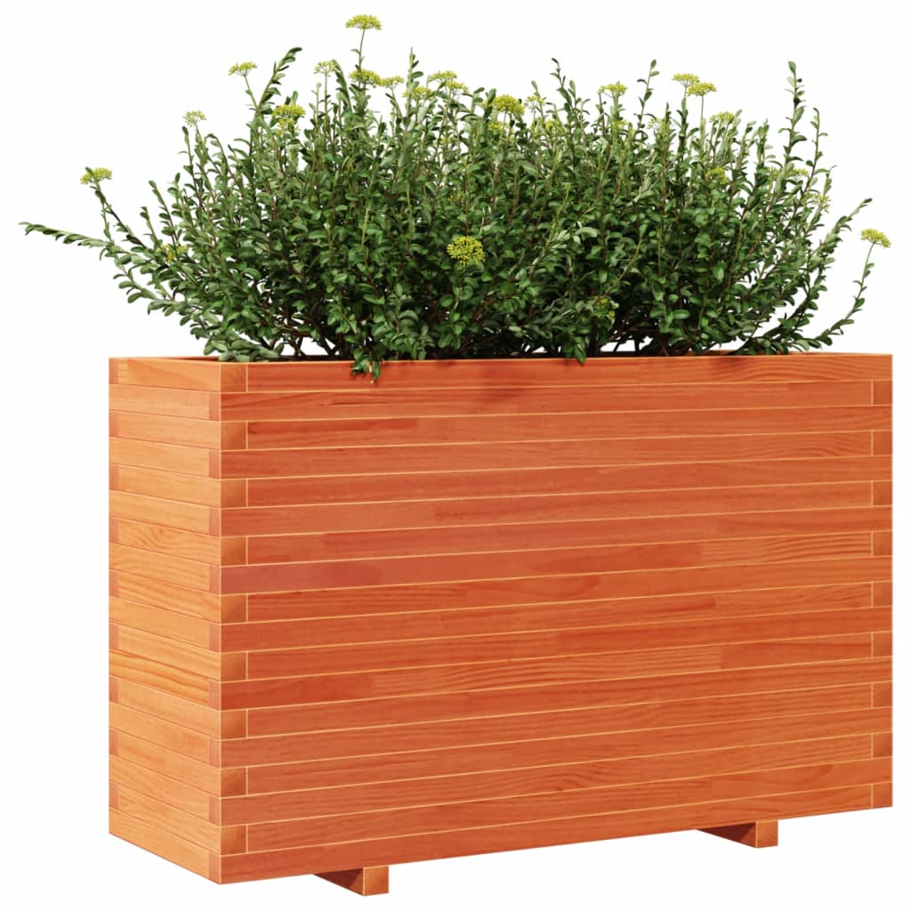 Plantekasse voksbrun 110x40x72 cm heltre furu