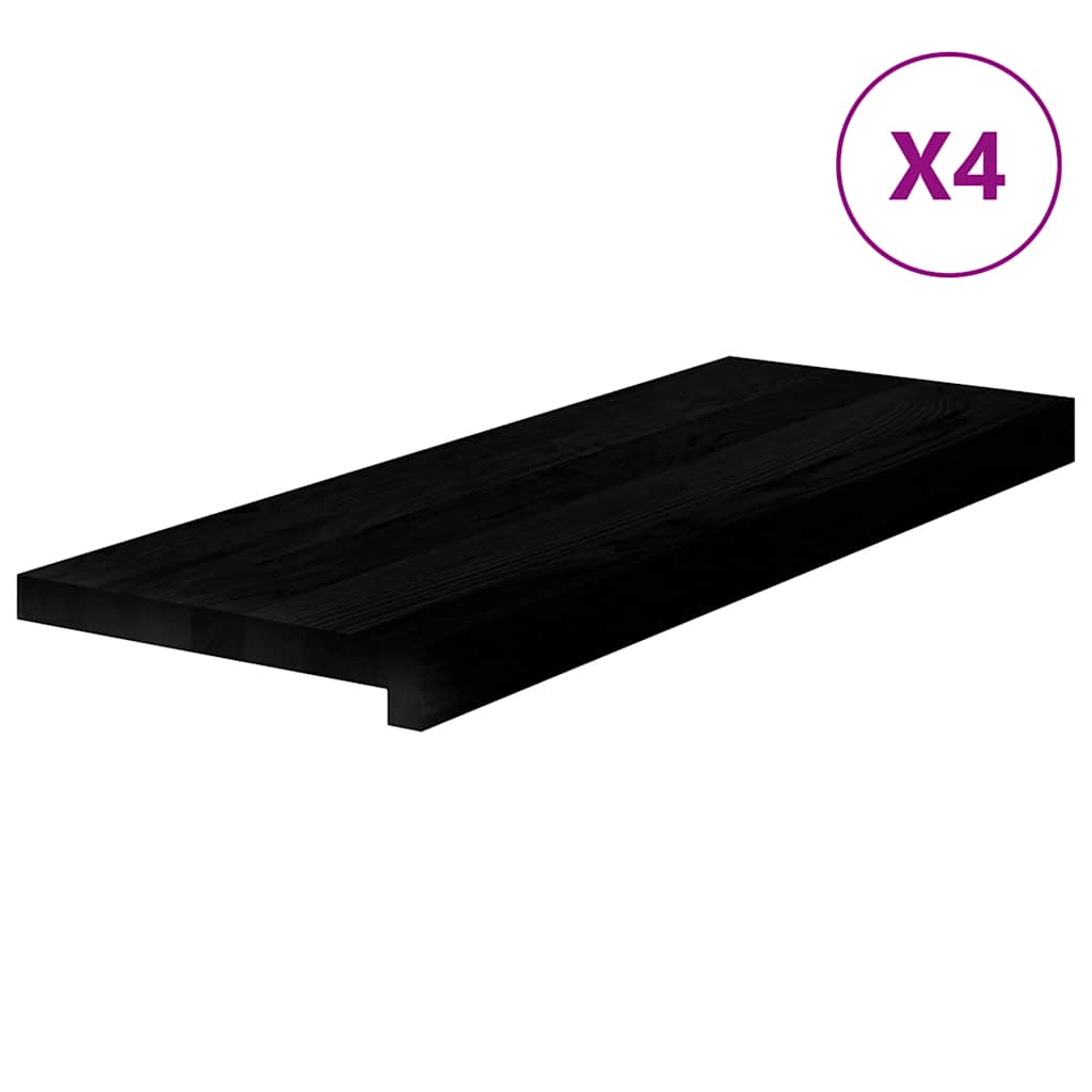 Trappetrinn 4 stk mørkebrun 70x30x2 cm heltre eik