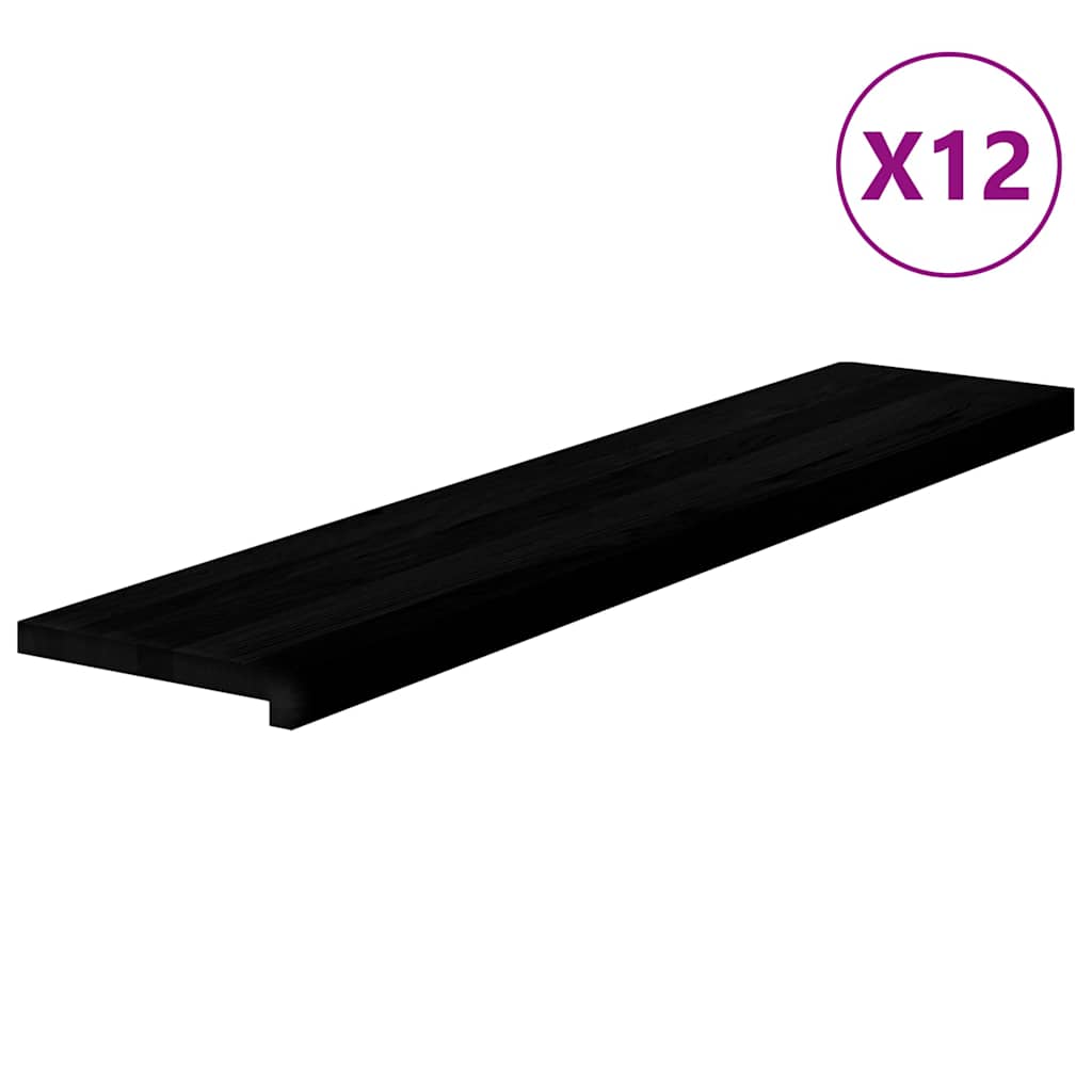 Trappetrinn 12 stk mørkebrun 120x25x2 cm heltre eik
