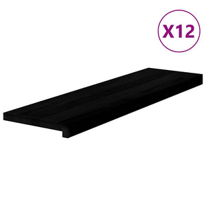 Trappetrinn 12 stk mørkebrun 90x30x2 cm heltre eik