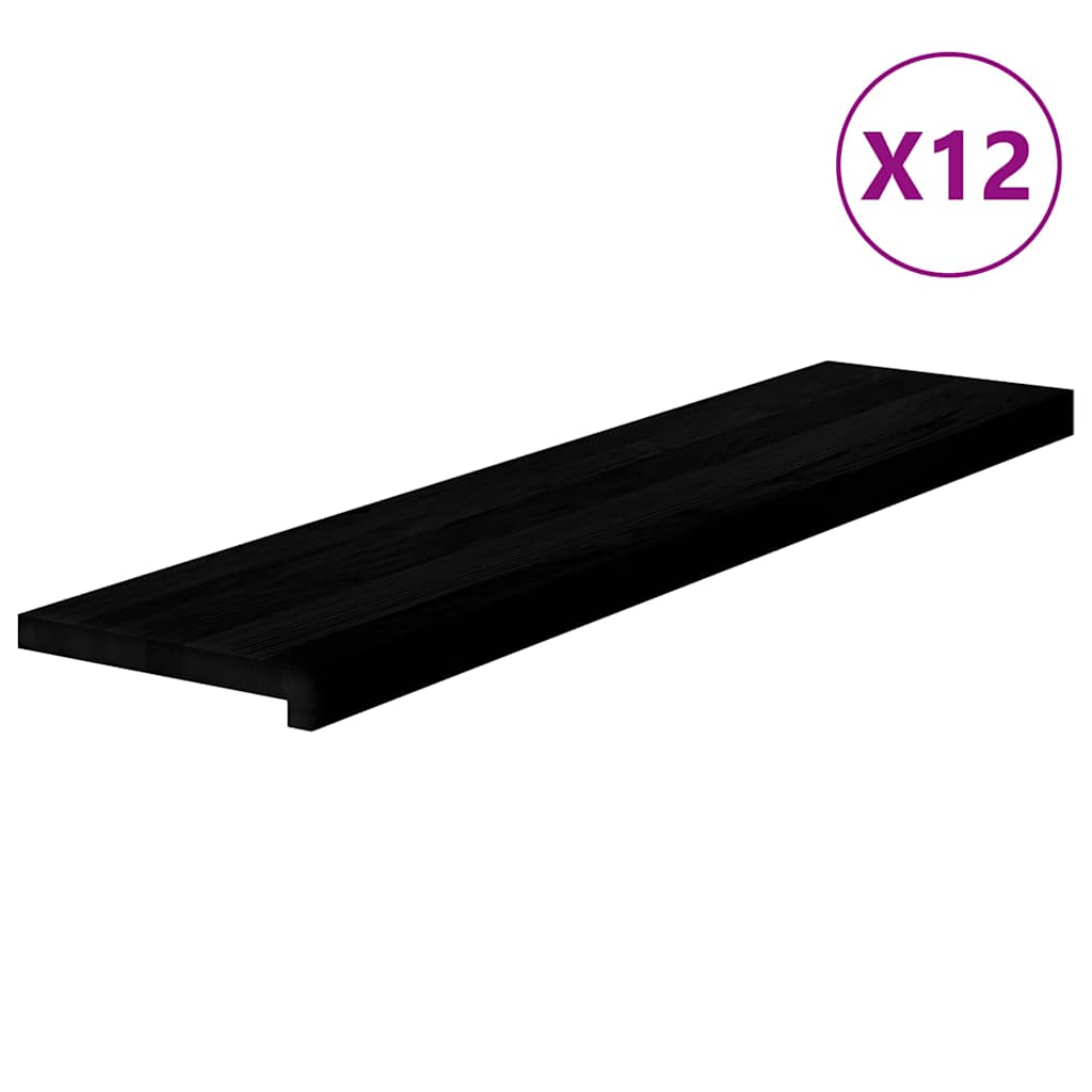 Trappetrinn 12 stk mørkebrun 110x30x2 cm heltre eik