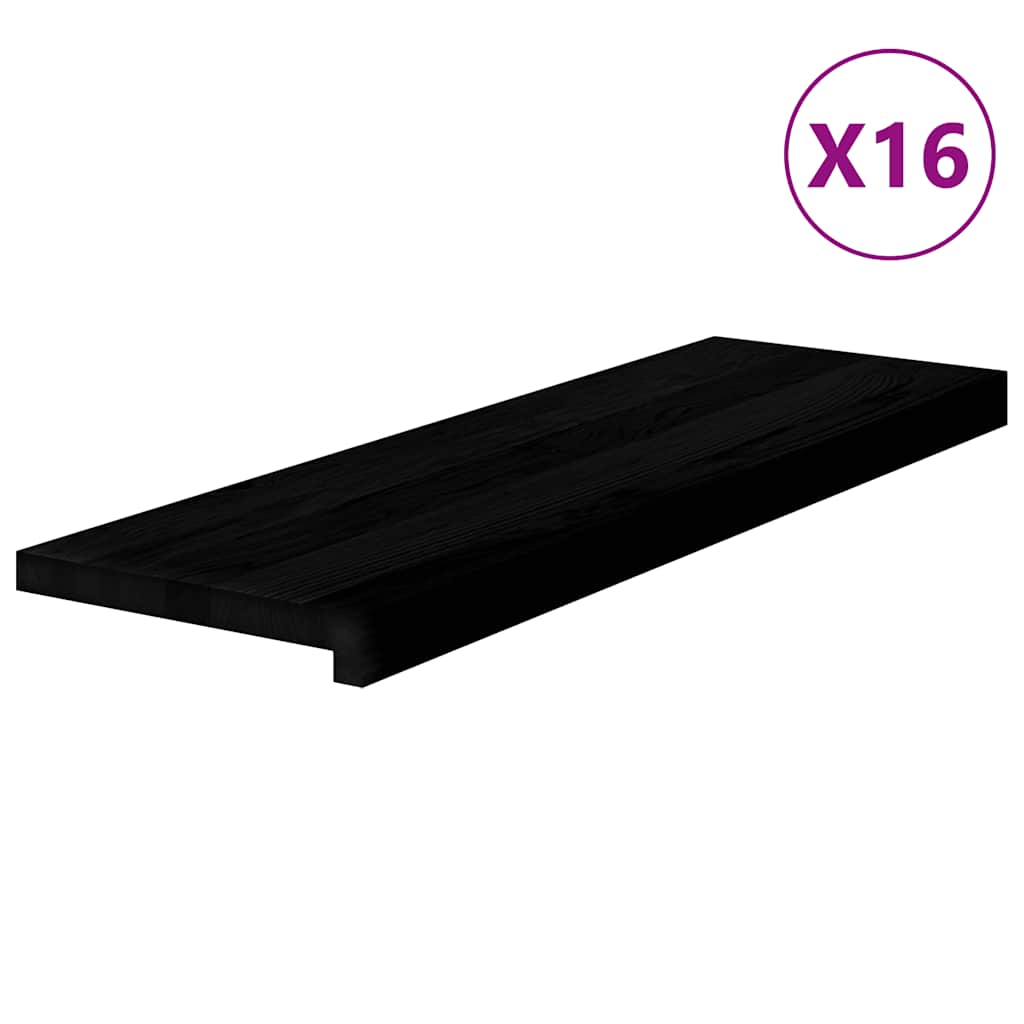 Trappetrinn 16 stk mørkebrun 80x30x2 cm heltre eik