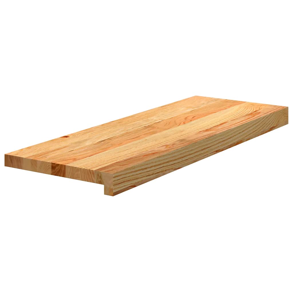 Trappetrinn 2 stk lysebrun 70x30x2 cm heltre eik