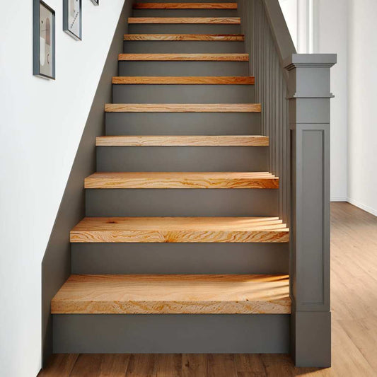 Trappetrinn 2 stk lysebrun 70x30x2 cm heltre eik