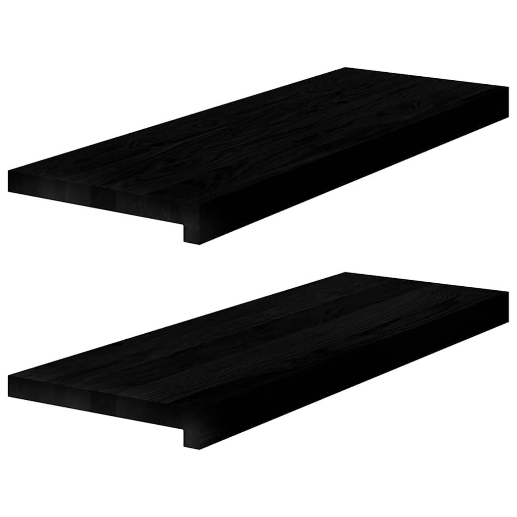 Trappetrinn 2 stk mørkebrun 70x30x2 cm heltre eik