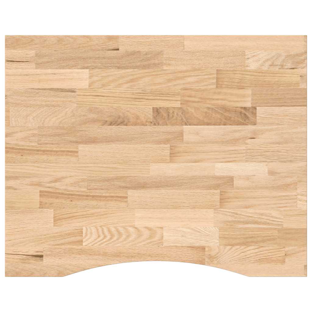 Bordplate rektangulær 100x80x2,5 cm ubehandlet heltre eik