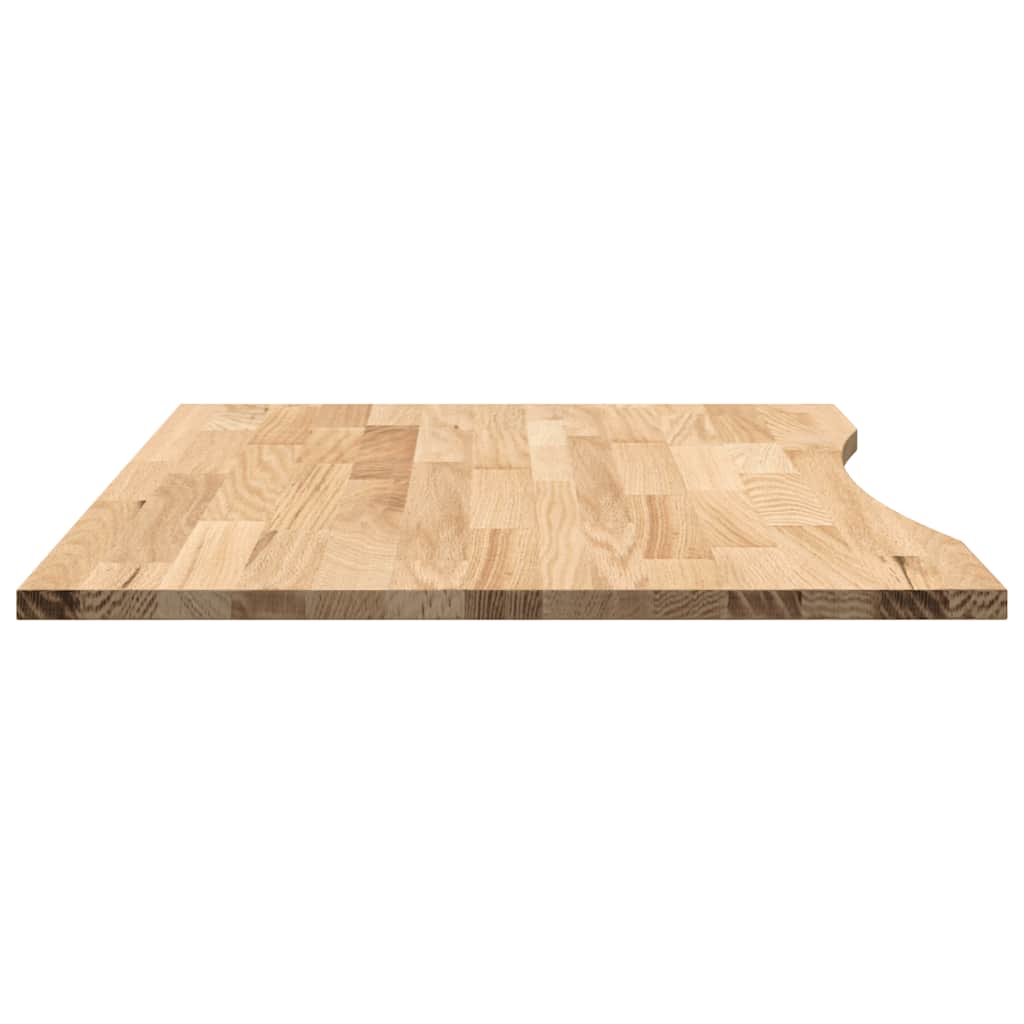 Bordplate rektangulær 100x80x2,5 cm ubehandlet heltre eik