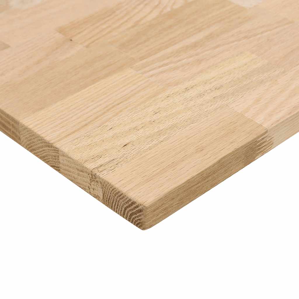 Bordplate rektangulær 100x80x2,5 cm ubehandlet heltre eik