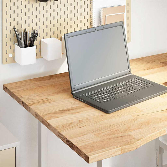 Bordplate rektangulær 100x80x2,5 cm ubehandlet heltre eik