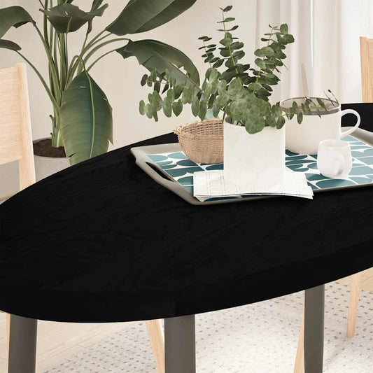 Bordplate mørkebrun 120x60x4 cm oval heltre eik