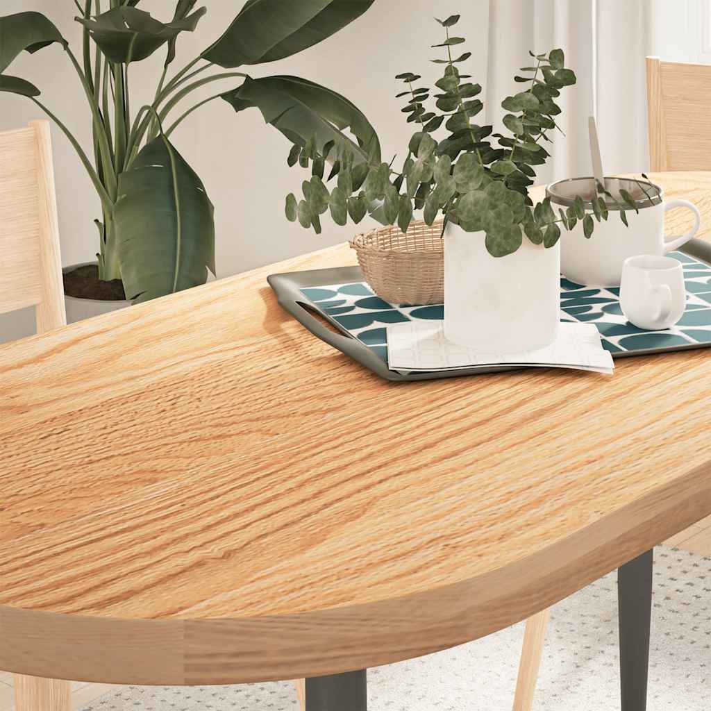 Bordplate 140x60x4 cm oval heltre eik