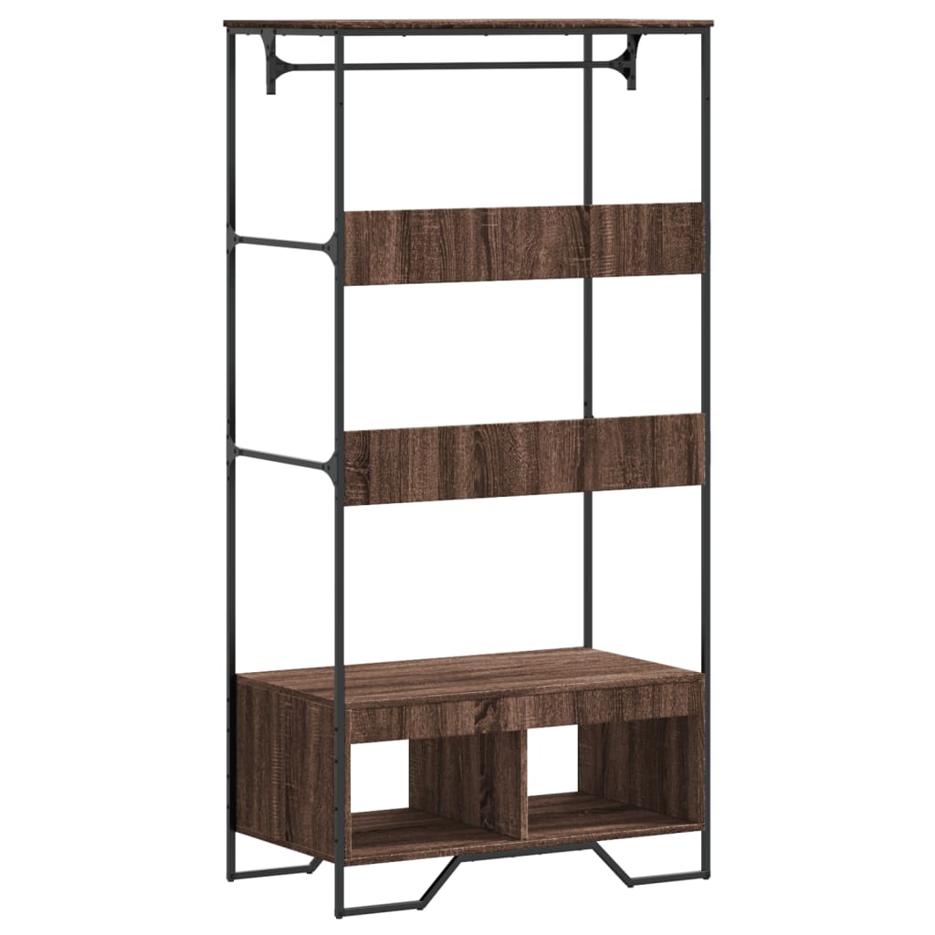 Garderobe brun eik 90x50x180 cm konstruert tre