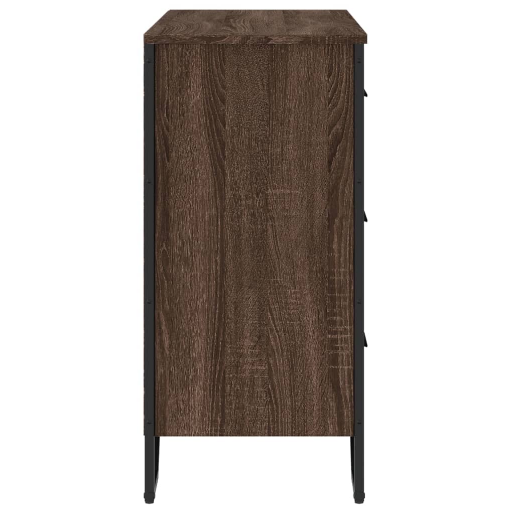 Kommode brun eik 91x35,5x74,5 cm konstruert tre