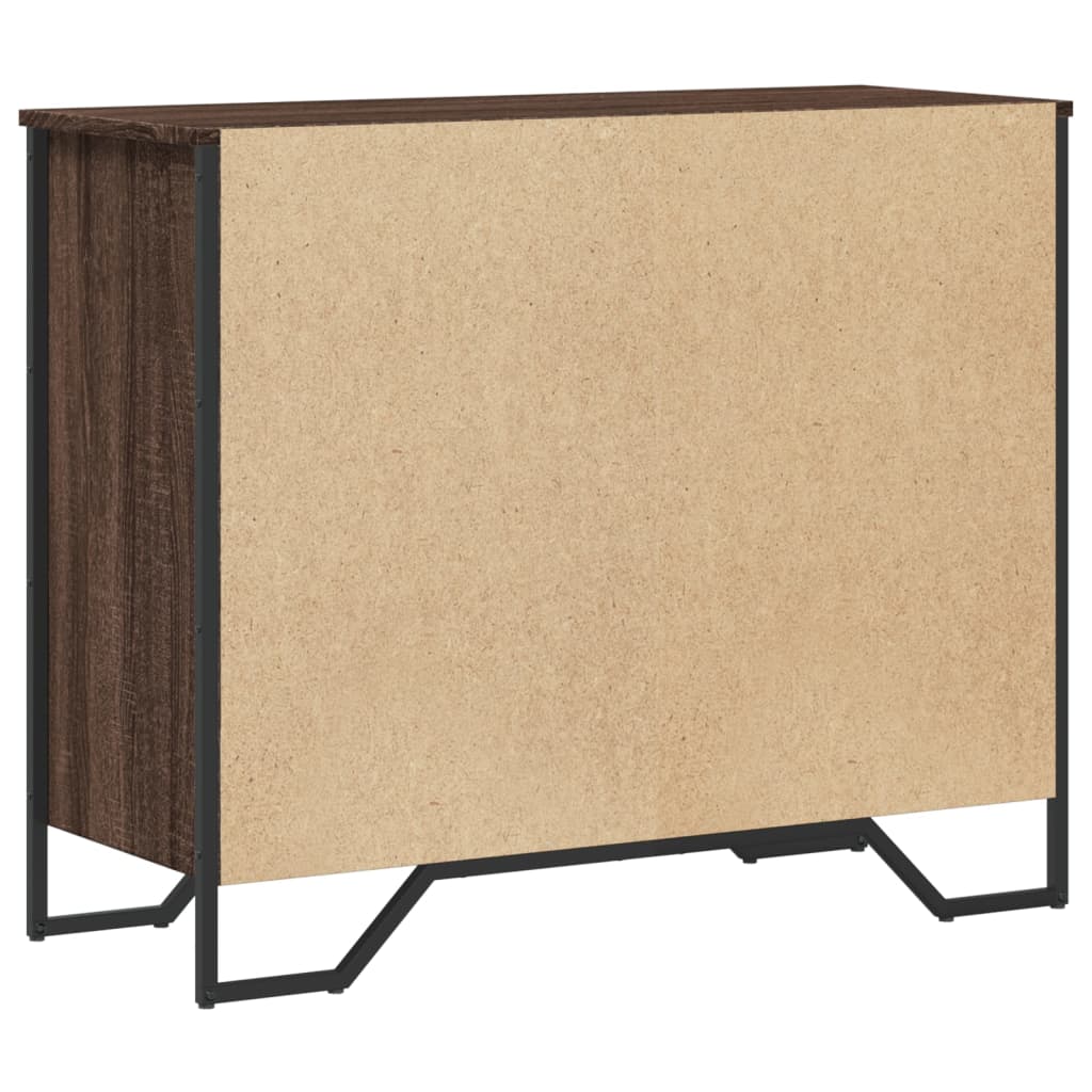 Kommode brun eik 91x35,5x74,5 cm konstruert tre