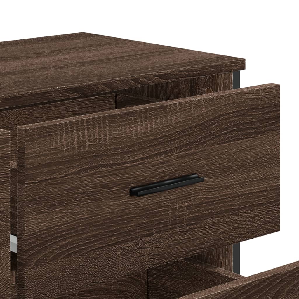 Kommode brun eik 91x35,5x74,5 cm konstruert tre