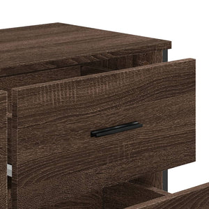 Kommode brun eik 91x35,5x74,5 cm konstruert tre