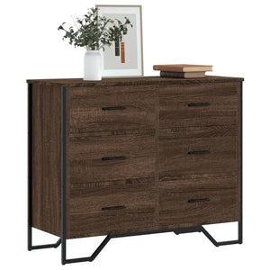 Kommode brun eik 91x35,5x74,5 cm konstruert tre