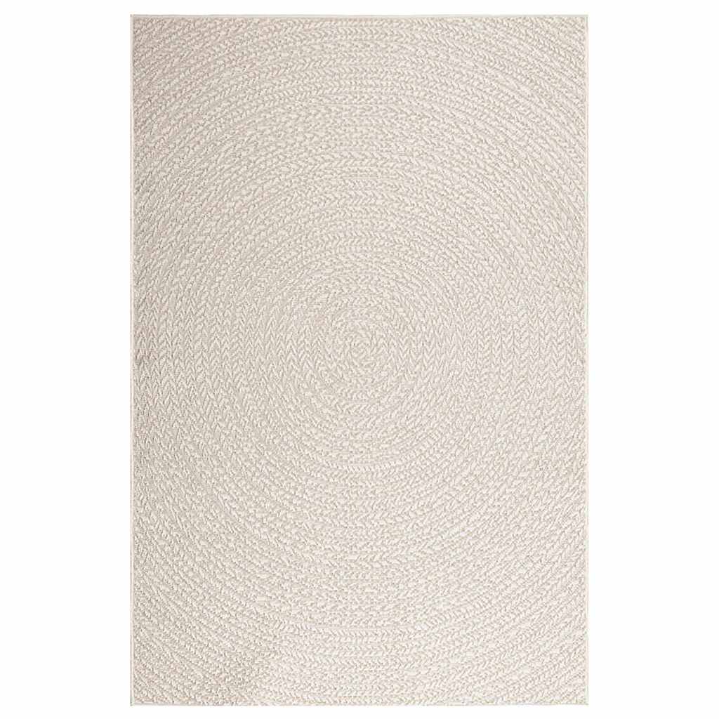 Teppe ZIZUR kremhvit 140x200cm jute-utseende innendørs&utendørs