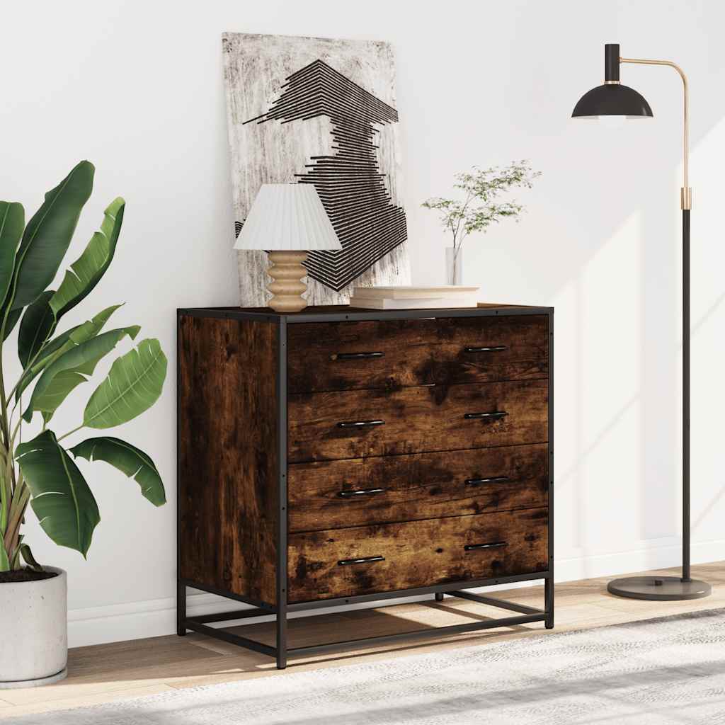 Kommode røkt eik 70x41x70 cm konstruert tre