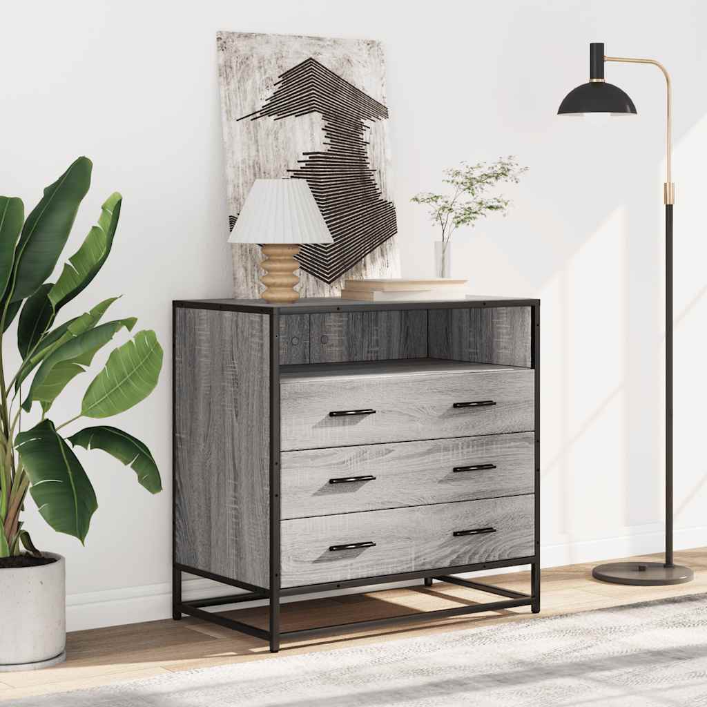 Kommode grå sonoma 70x41x70 cm konstruert tre