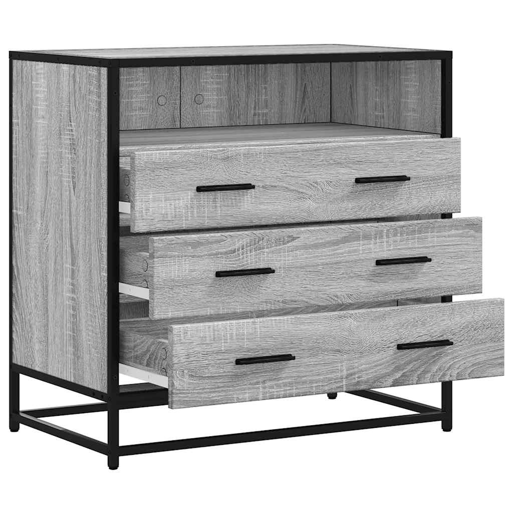 Kommode grå sonoma 70x41x70 cm konstruert tre